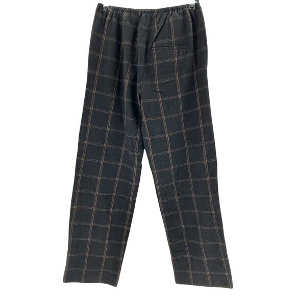 Vince Checked Recycled Black Wool-Blend Wide-Leg Pants Size 2 - Picture 3 of 4